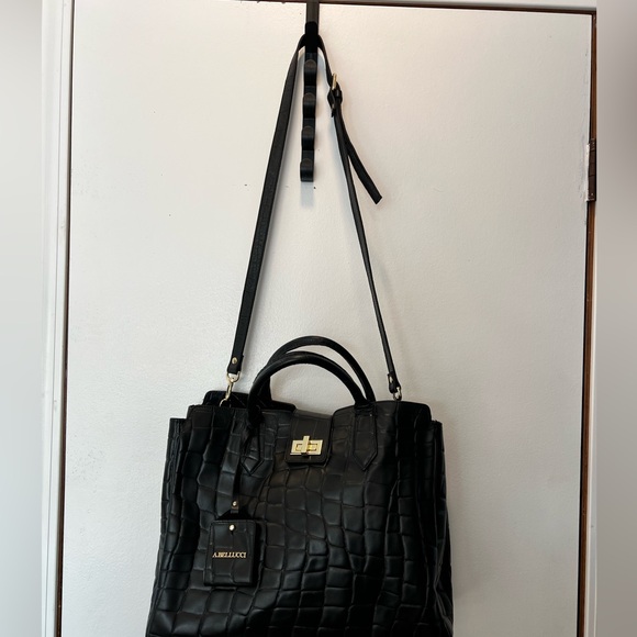 A.BELLUCCI Handbag Italian Leather Tote-attached ID card holder - Picture 10 of 12